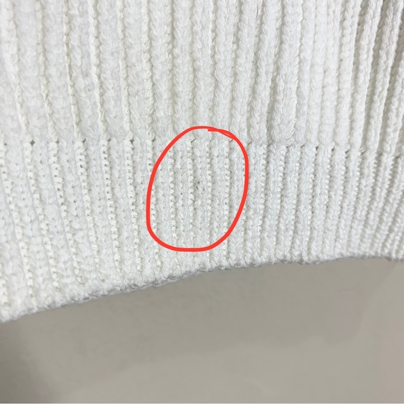 NEW Sandro Sharlene Knit Sweater (Sz 3 / L) Ribbed Crewneck Blanc Navy - Picture 9 of 16